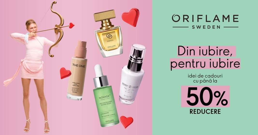 Valentine’s Day cadouri, parfumuri și skincare, Oriflame reduceri, idei cadouri cosmetice, cadouri pentru cupluri, produse beauty premium